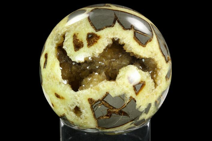 Crystal Filled, Polished Septarian Sphere - Utah #123840